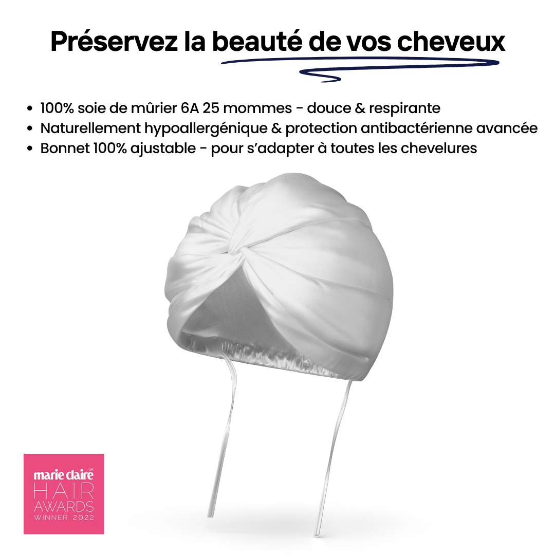 Bonnet en Soie Premium - Nº01 Matin d’Hiver - NUITE®
