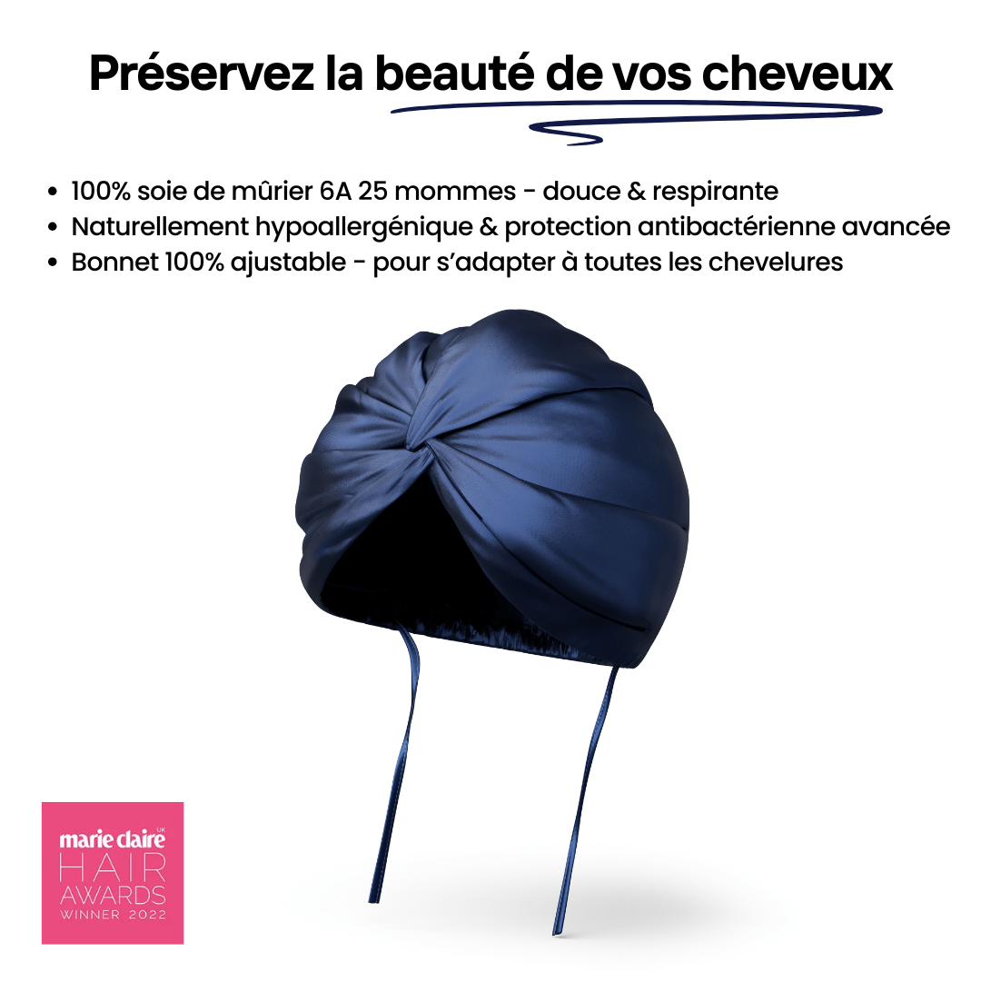 Bonnet en Soie Premium - Nº19 Ciel de Minuit - NUITE®