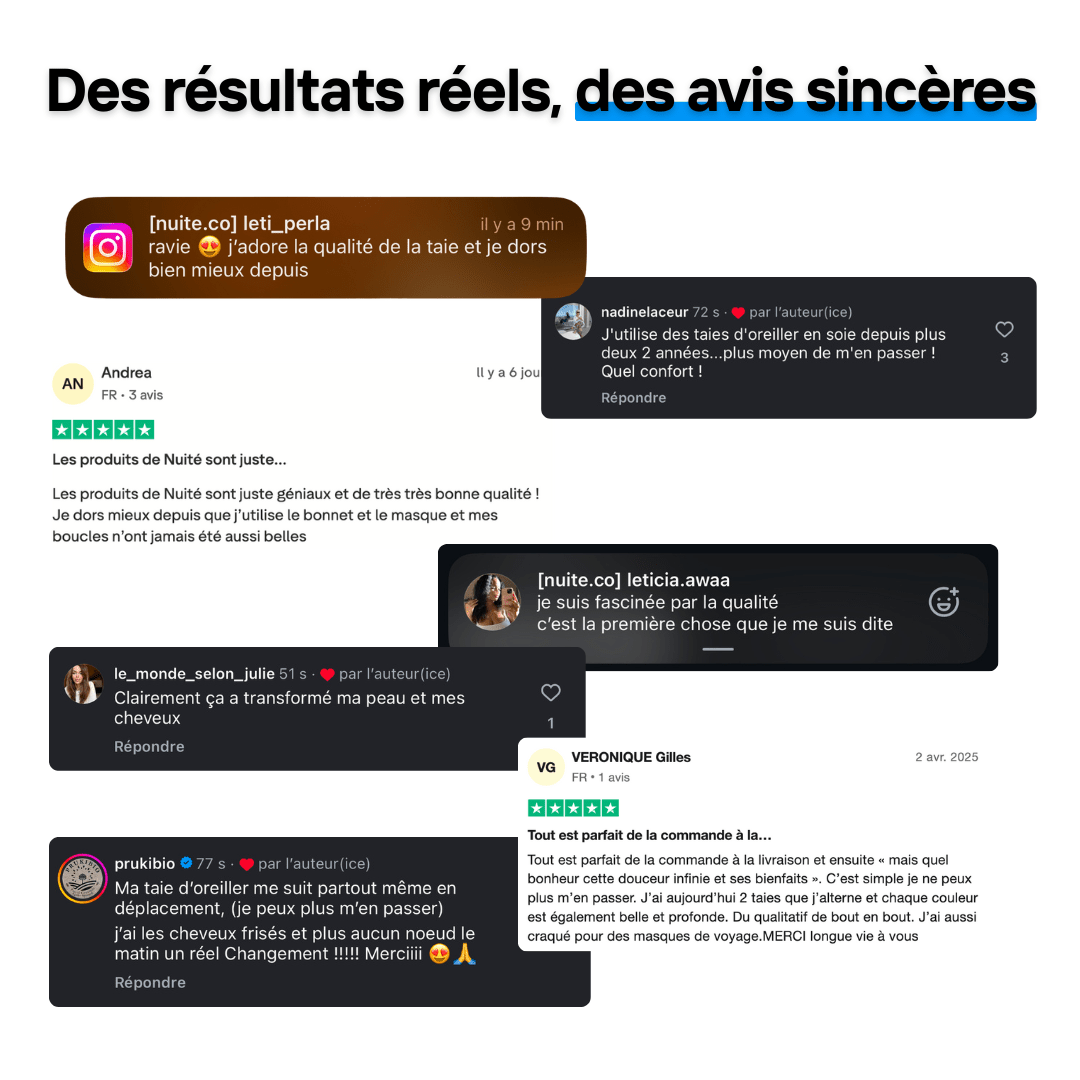 Taie d'Oreiller en Soie Premium - Nº45 Éternelle Nuit - NUITE®