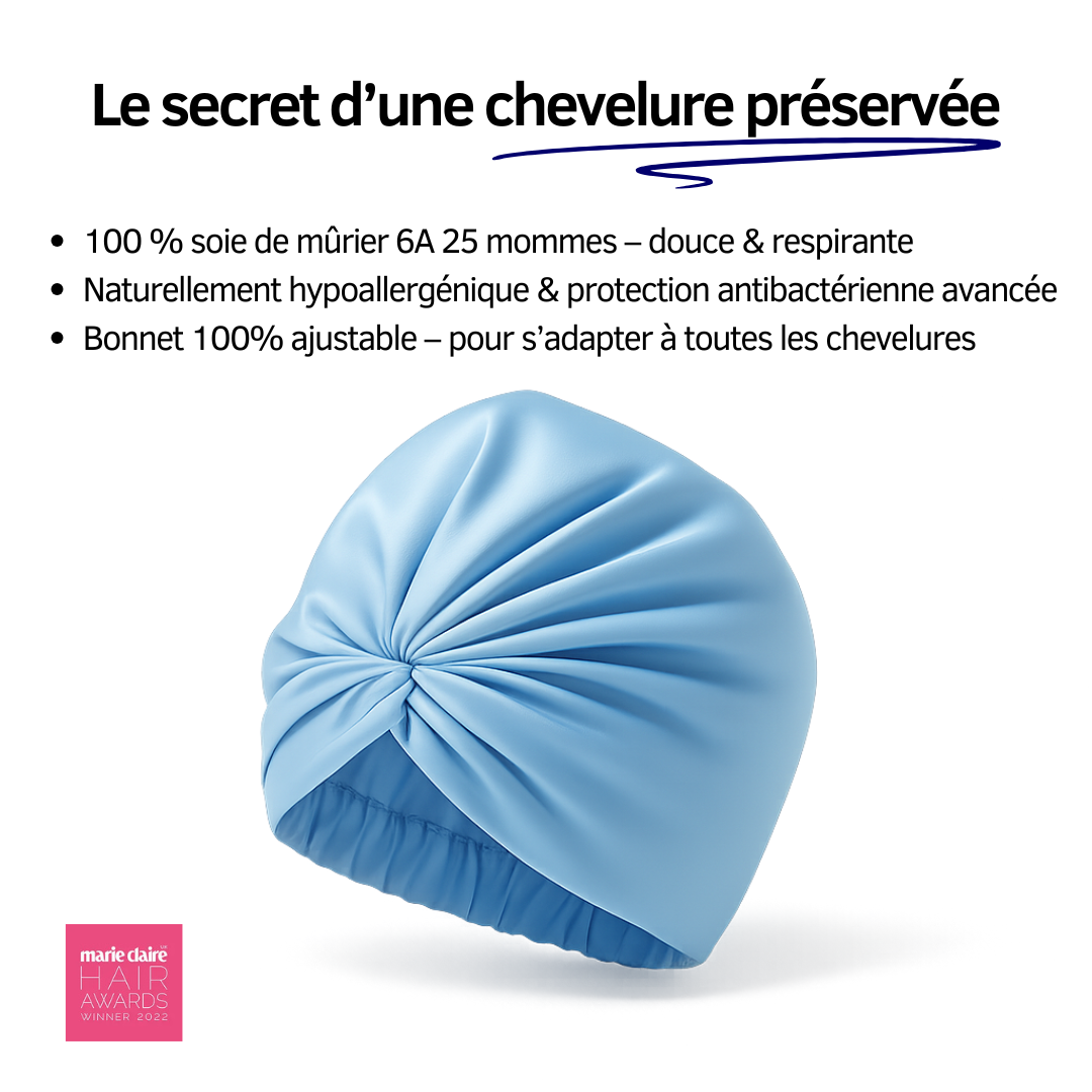 Bonnet en Soie Premium - Nº05 Éclat d’Azur