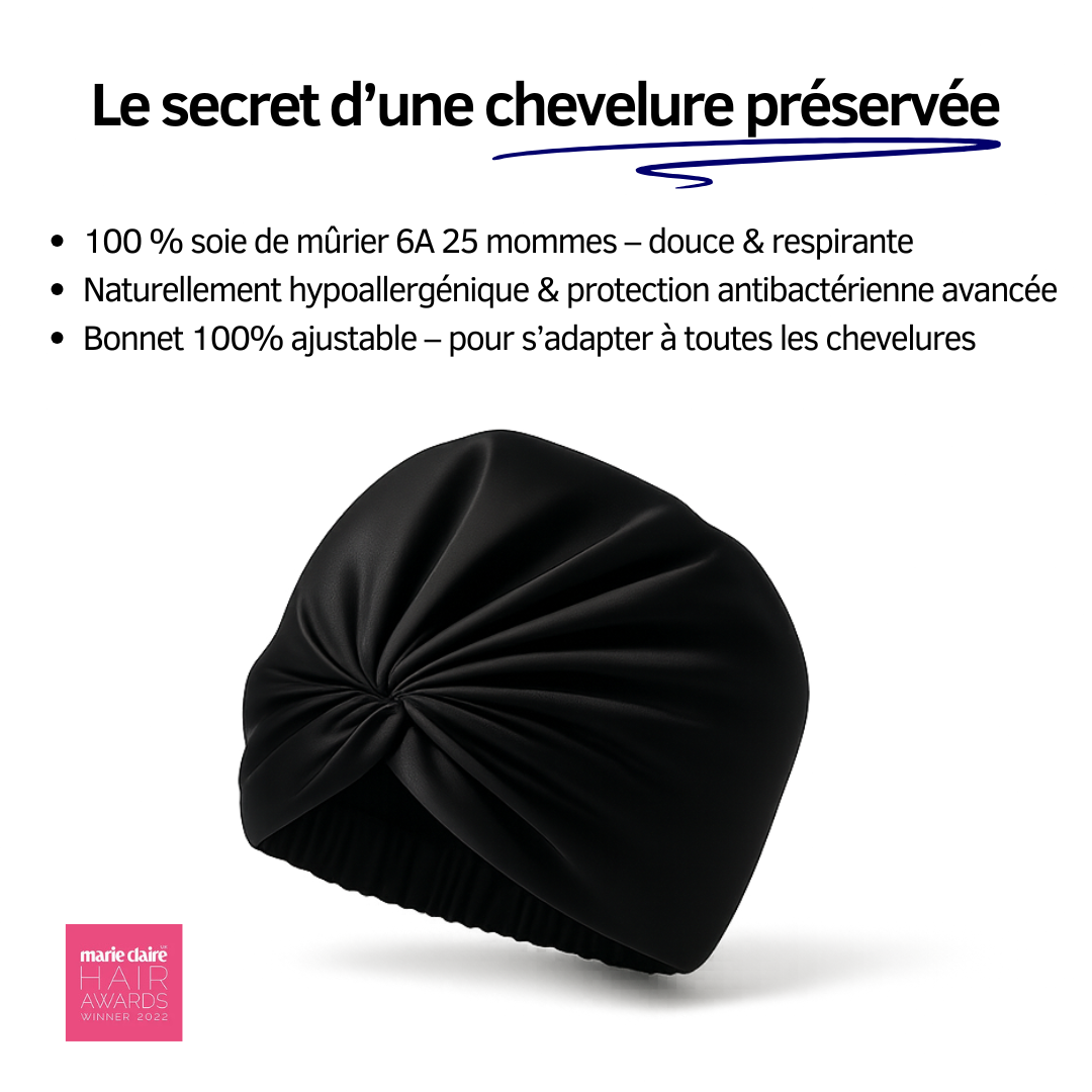 Bonnet en Soie Premium - Nº45 Éternelle Nuit
