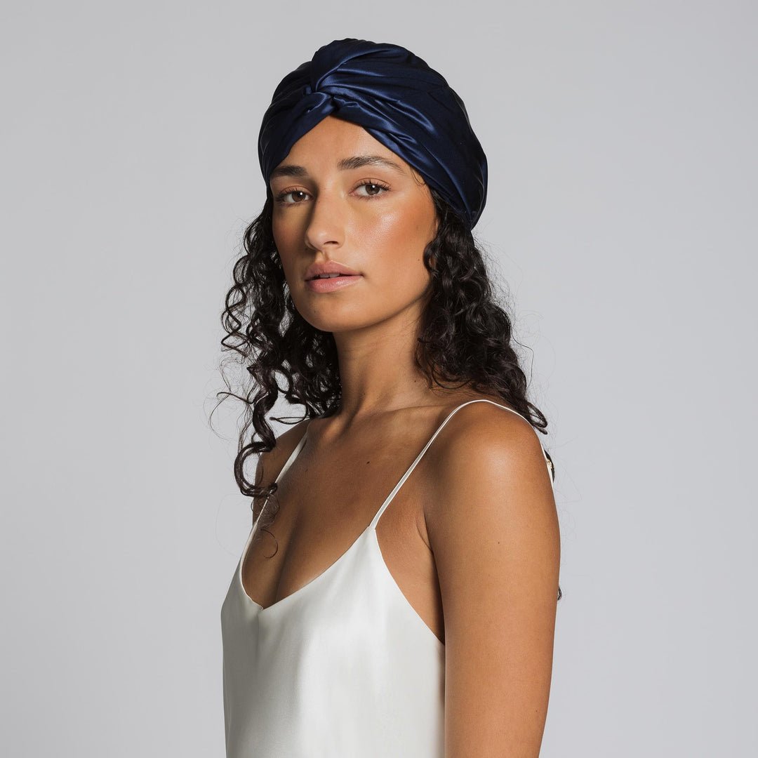Bonnet en Soie Premium - Nº19 Ciel de Minuit - NUITE®