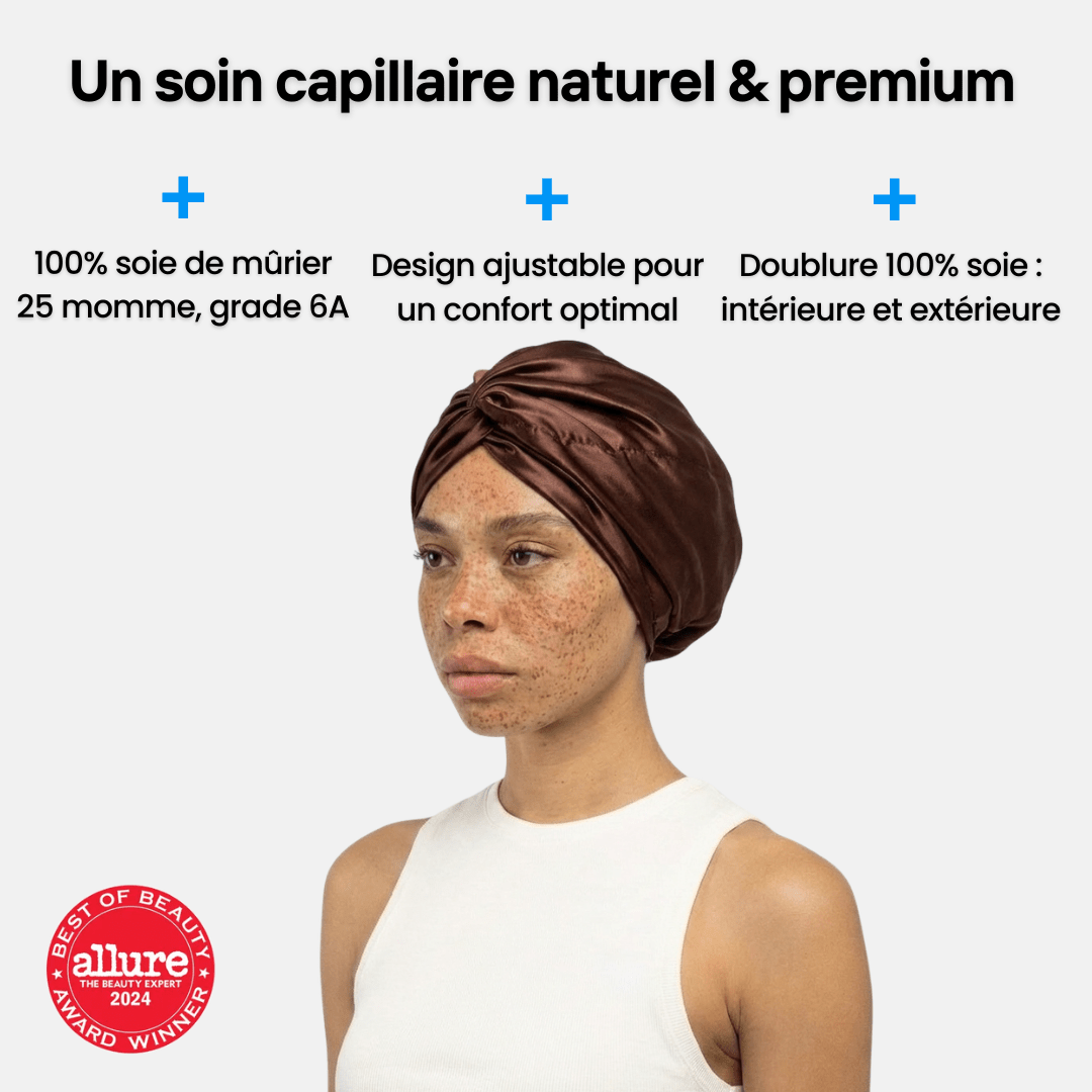 Bonnet en Soie Premium - Nº40 Ébène Royal - NUITE®