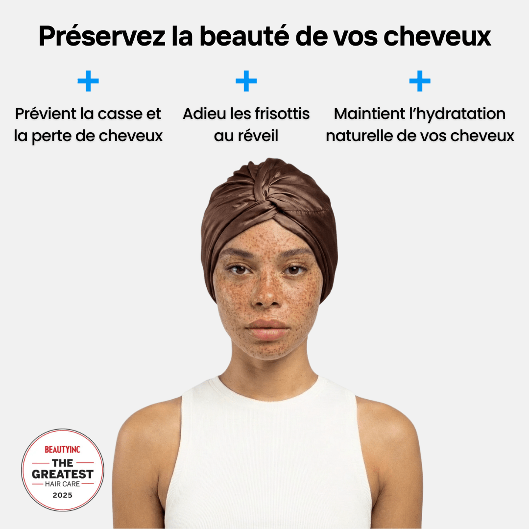 Bonnet en Soie Premium - Nº40 Ébène Royal - NUITE®