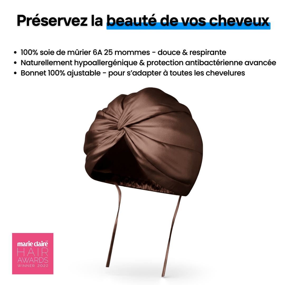 Bonnet en Soie Premium - Nº40 Ébène Royal - NUITE®