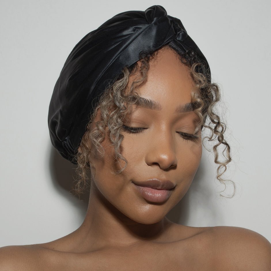 Bonnet en Soie Premium - Nº45 Éternelle Nuit - NUITE®