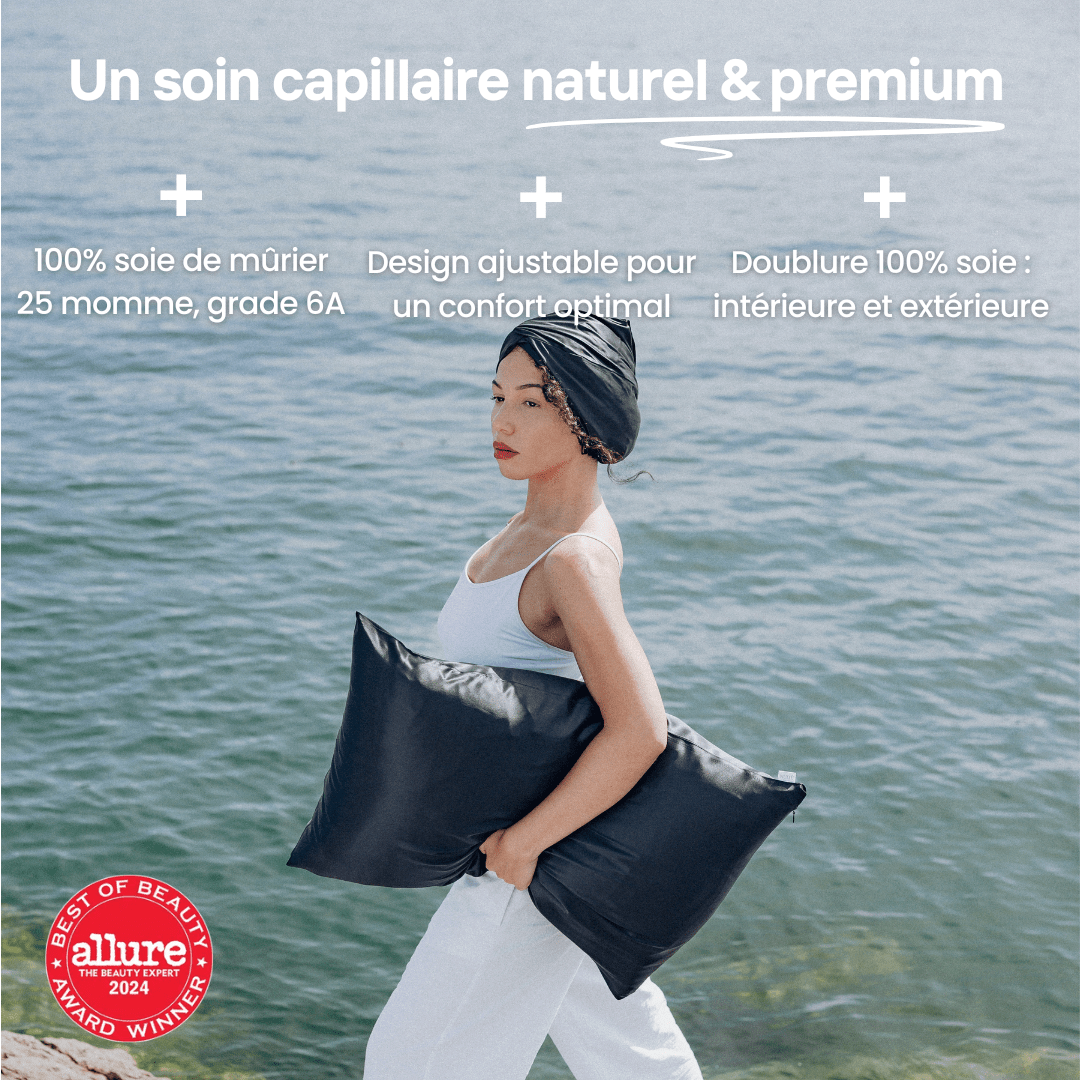 Bonnet en Soie Premium - Nº45 Éternelle Nuit - NUITE®