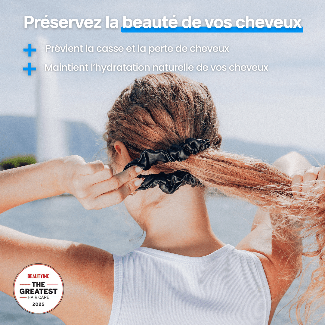 Chouchou Large en Soie Premium - Nº45 Éternelle Nuit - NUITE®