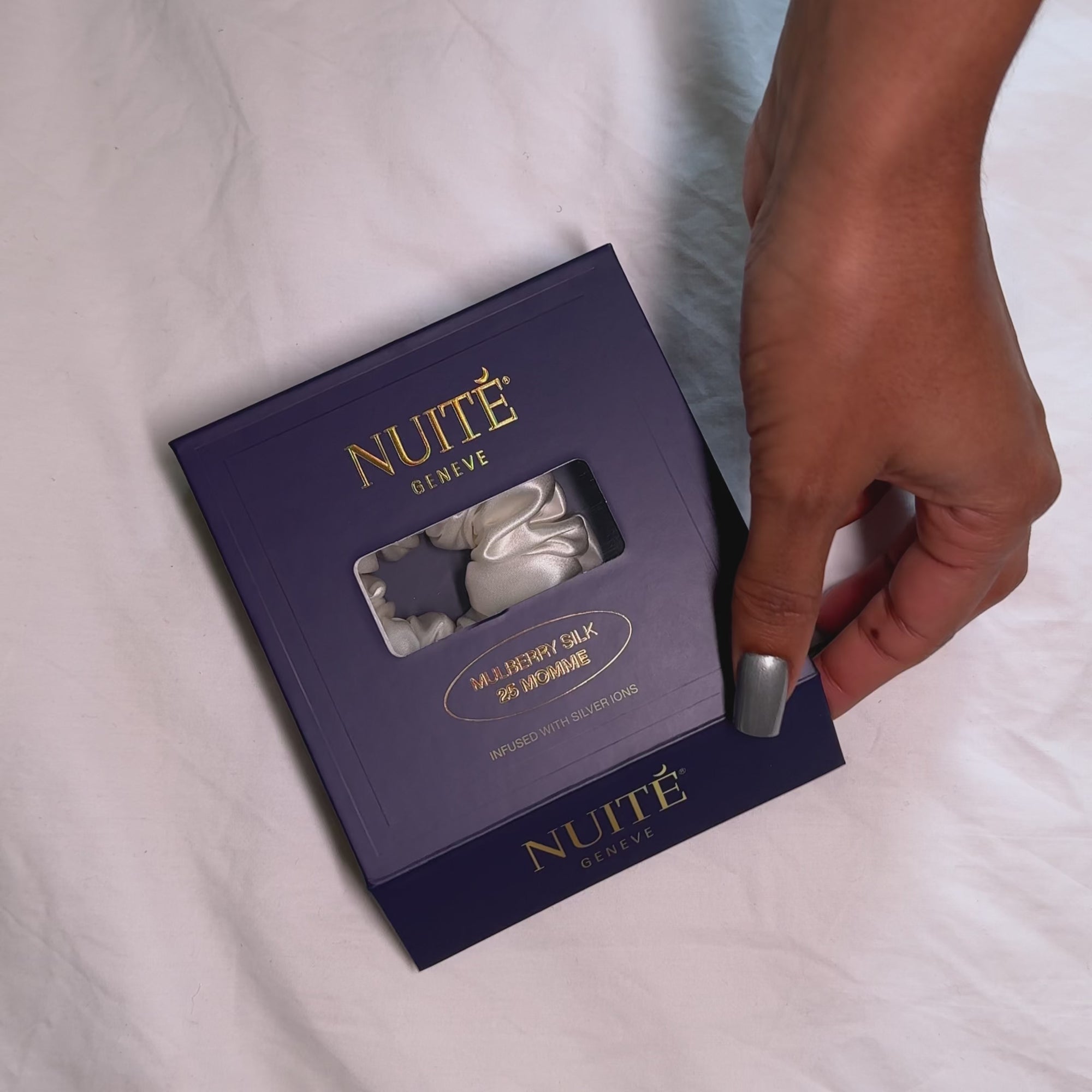 Chouchou Large en Soie Premium - Nº01 Matin d’Hiver