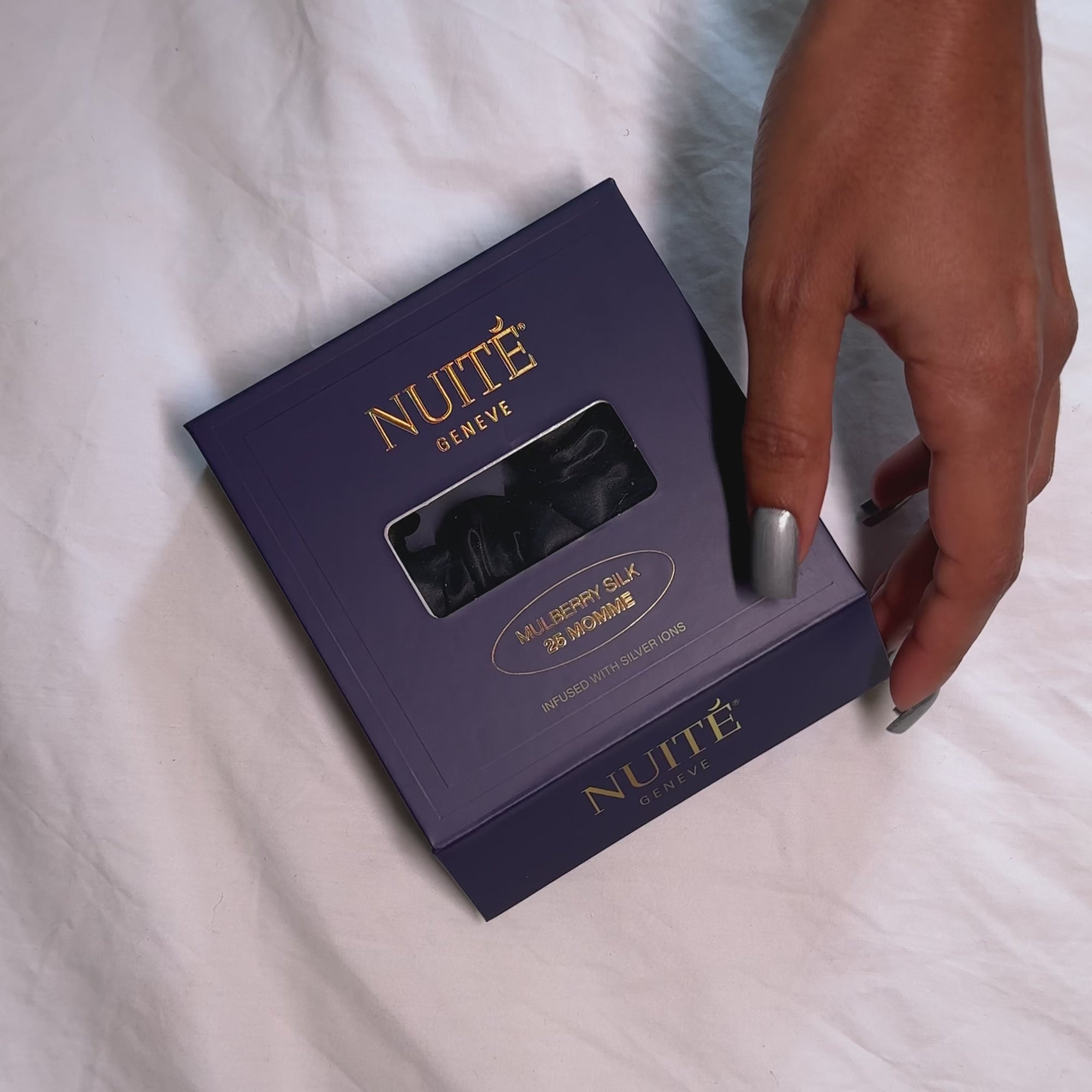 Chouchou Large en Soie Premium - Nº45 Éternelle Nuit