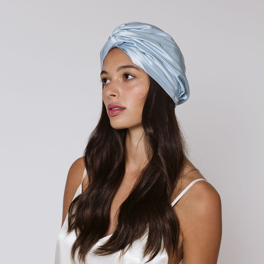 Bonnet en Soie Premium - Nº05 Éclat d’Azur
