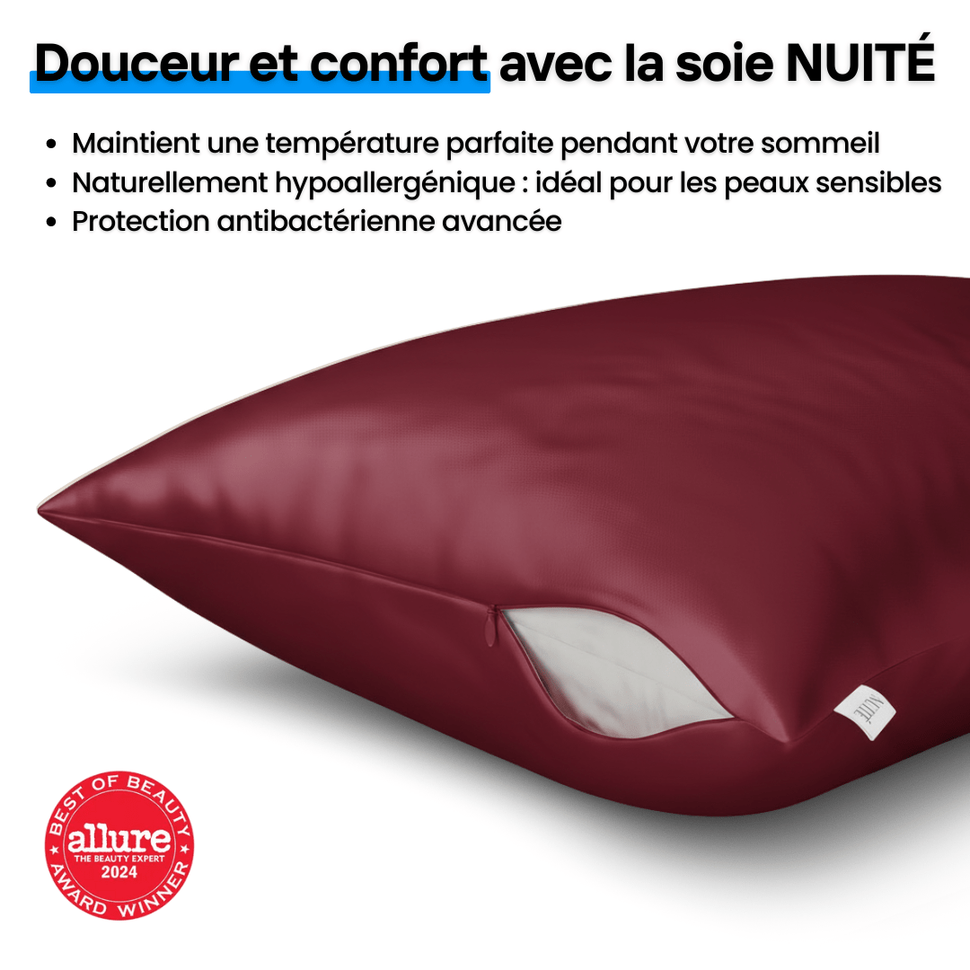 Taie d'Oreiller en Soie Premium - Nº14 Mon Amour - NUITE®