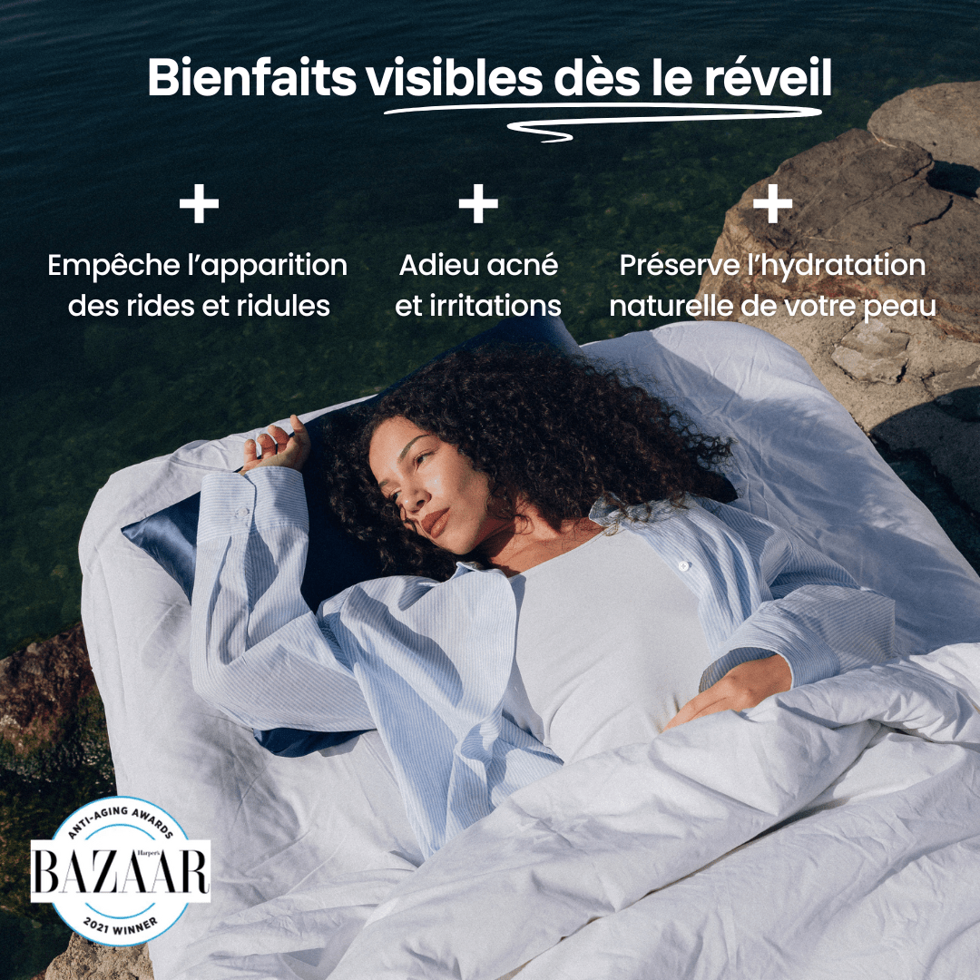 Taie d'Oreiller en Soie Premium - Nº19 Ciel de Minuit - NUITE®