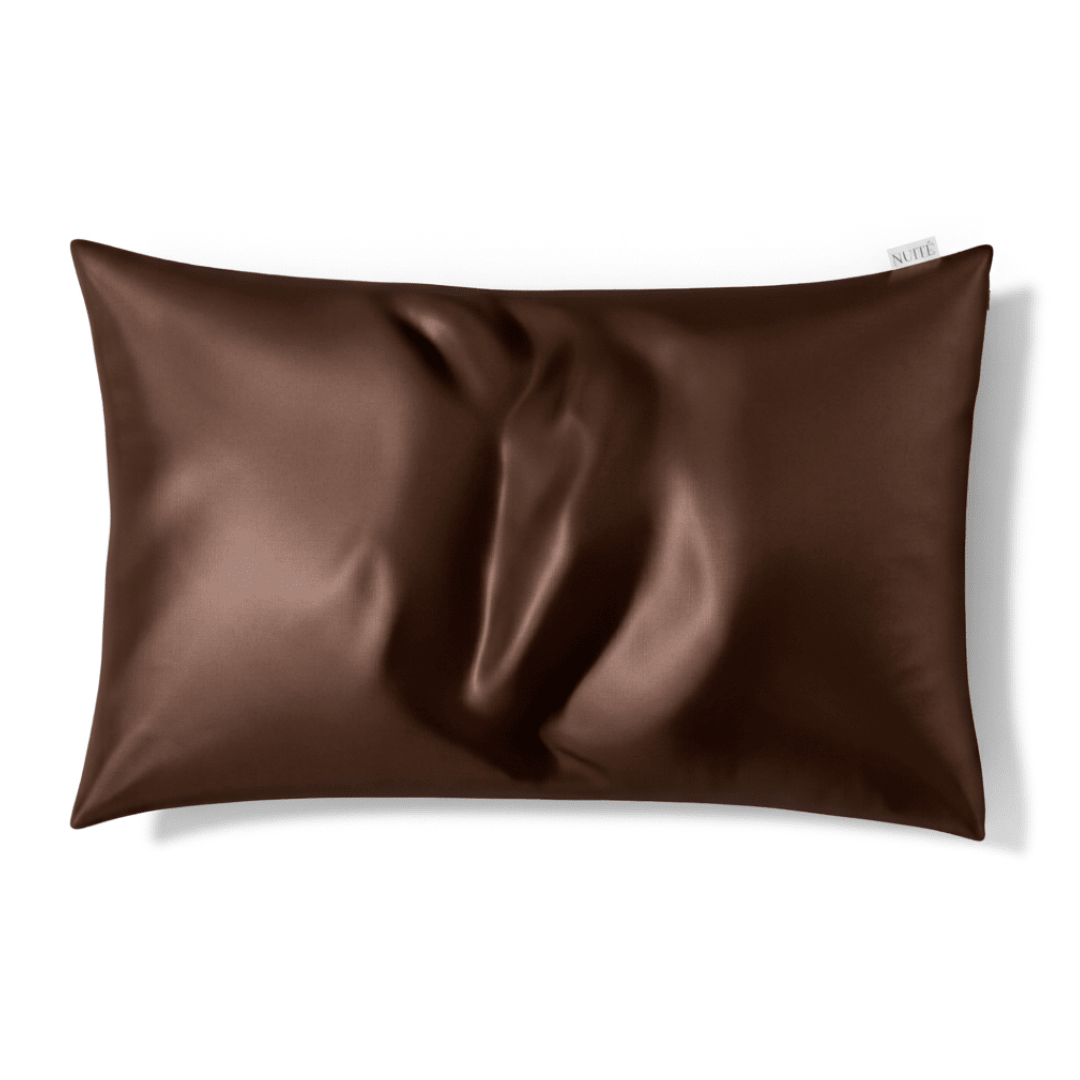 Taie d'Oreiller en Soie Premium - Nº40 Ébène Royal - NUITE®