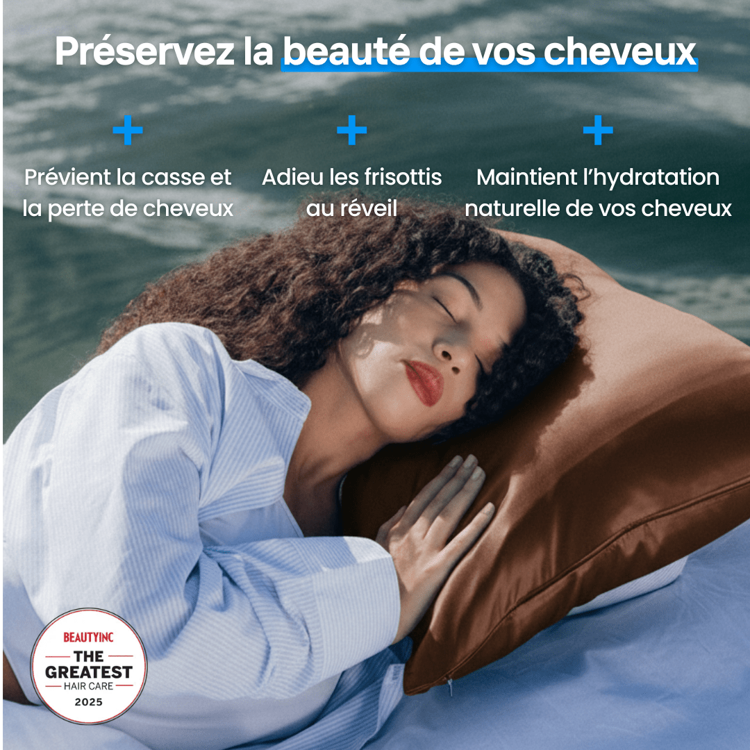 Taie d'Oreiller en Soie Premium - Nº40 Ébène Royal - NUITE®